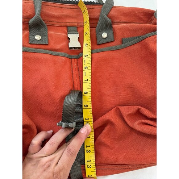 PRADA Vintage Duffle Bag Handbag Orange Nylon Travel Unisex - Picture 14 of 16